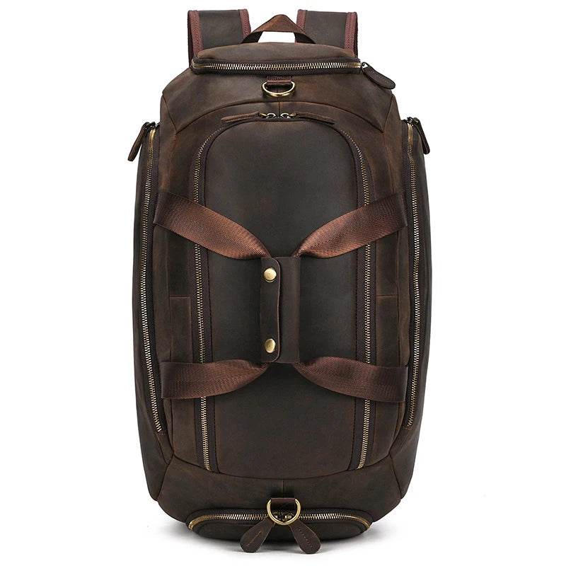 Genuine Leather Travel Backpack Dual Use for Men Luxury Travel - VacationGrabs