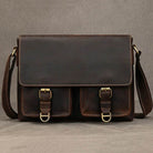 Retro Fashion Men’s Leather Handbag Genuine Shoulder Sling Bag - VacationGrabs