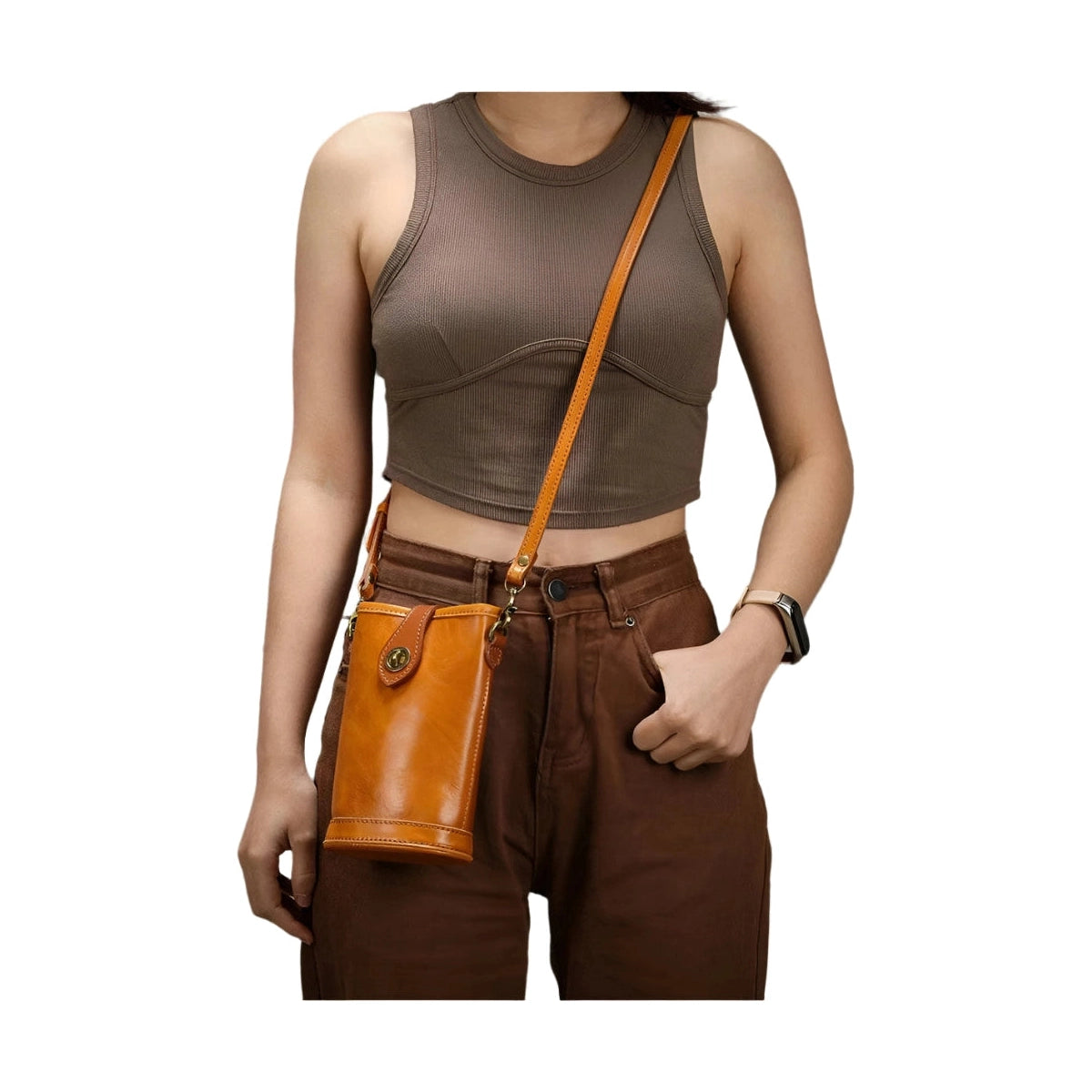 High Fashion Luxury Leather Shoulder Bag for Women Mobile Pouch - VacationGrabs
