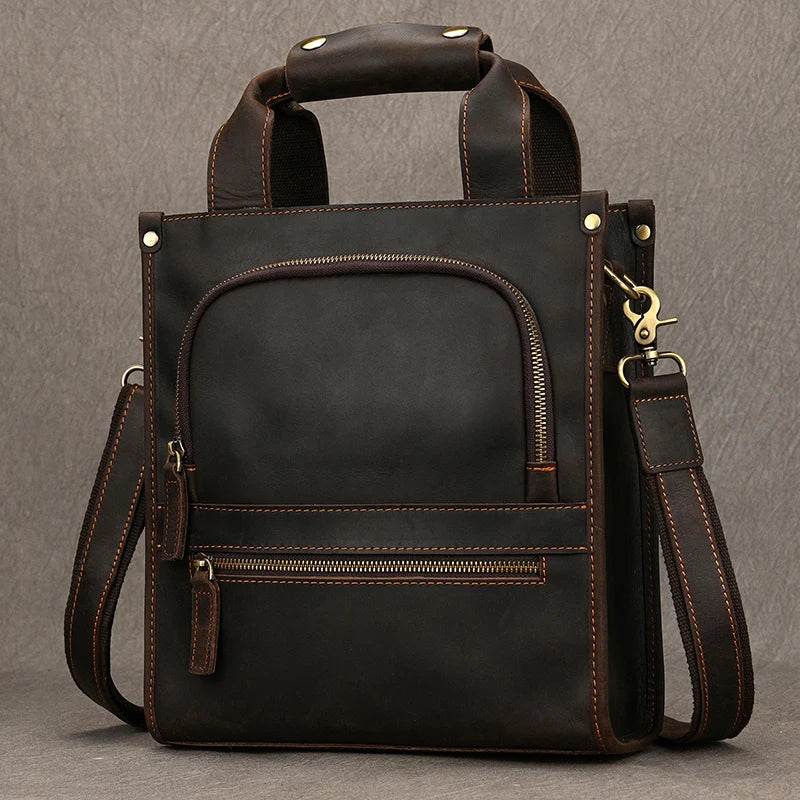 High-Quality Men’s Leather Shoulder Bag Crossbody Business Tote - VacationGrabs
