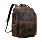 Vintage Men's Crazy Horse Leather Backpack Travel Rucksack Bag - VacationGrabs
