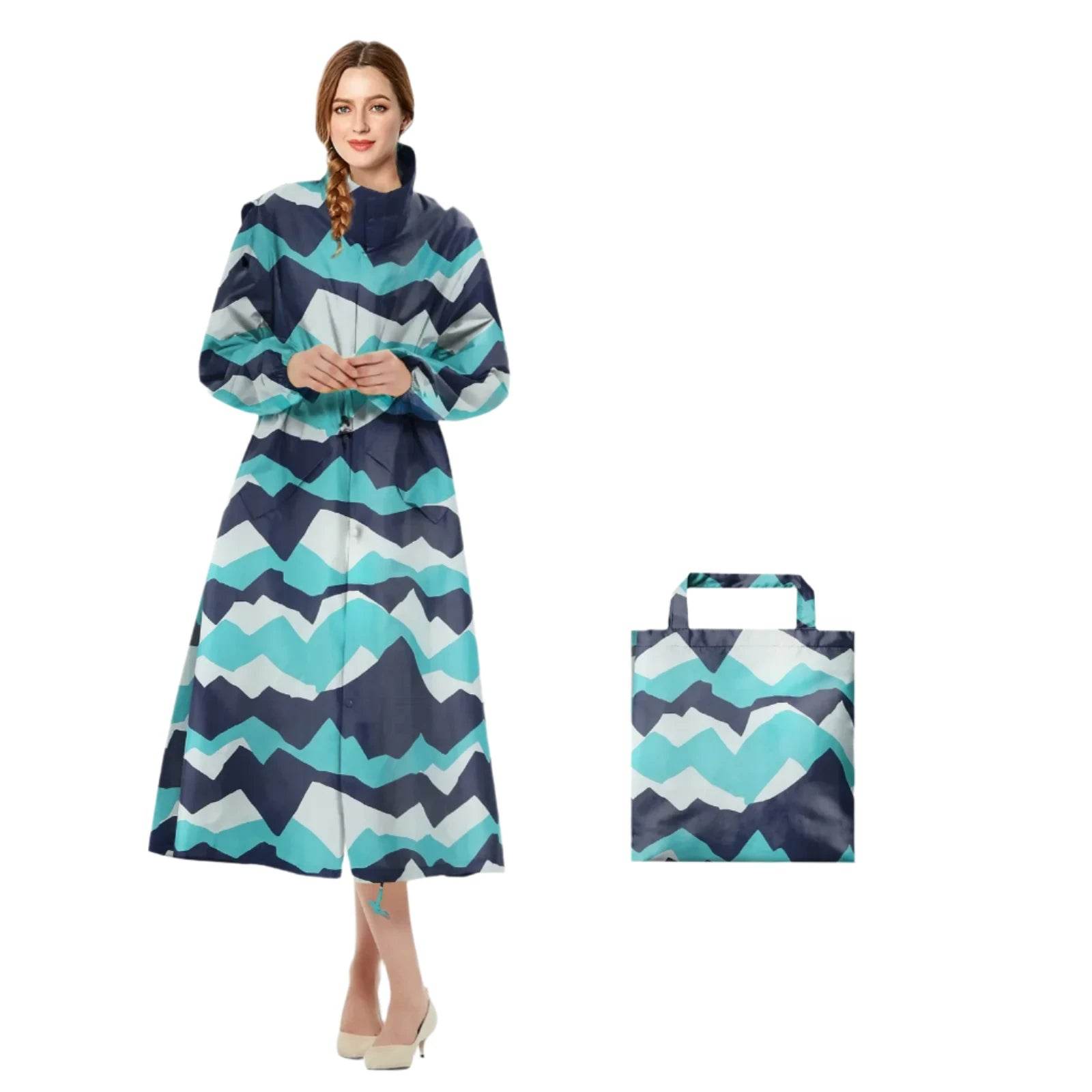 Womens Stylish Waterproof Raincoats with Travel Tote Bag - VacationGrabs