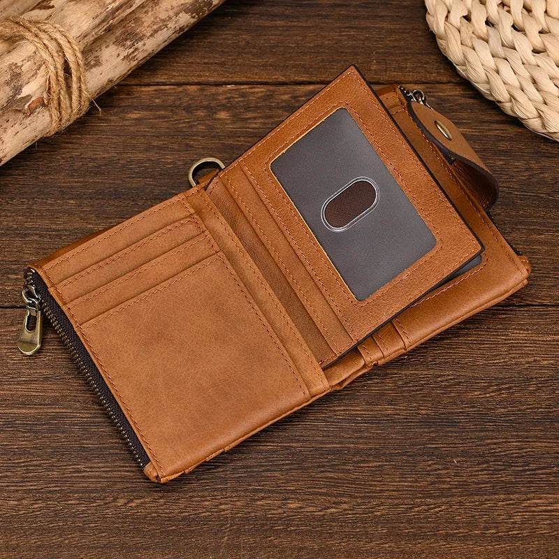 Men’s Leather Wallet with Coin Bag Clip Purse for Cards & Coins - VacationGrabs