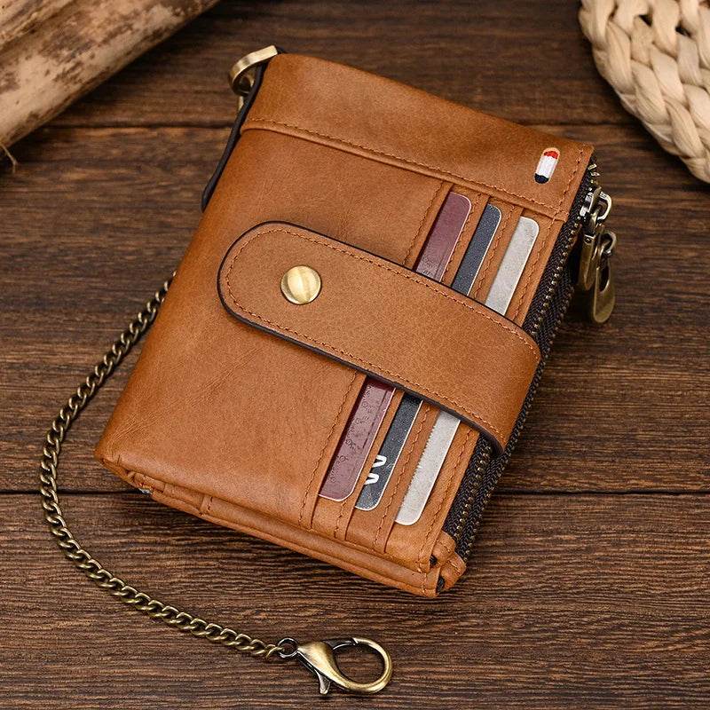 Men’s Leather Wallet with Coin Bag Clip Purse for Cards & Coins - VacationGrabs