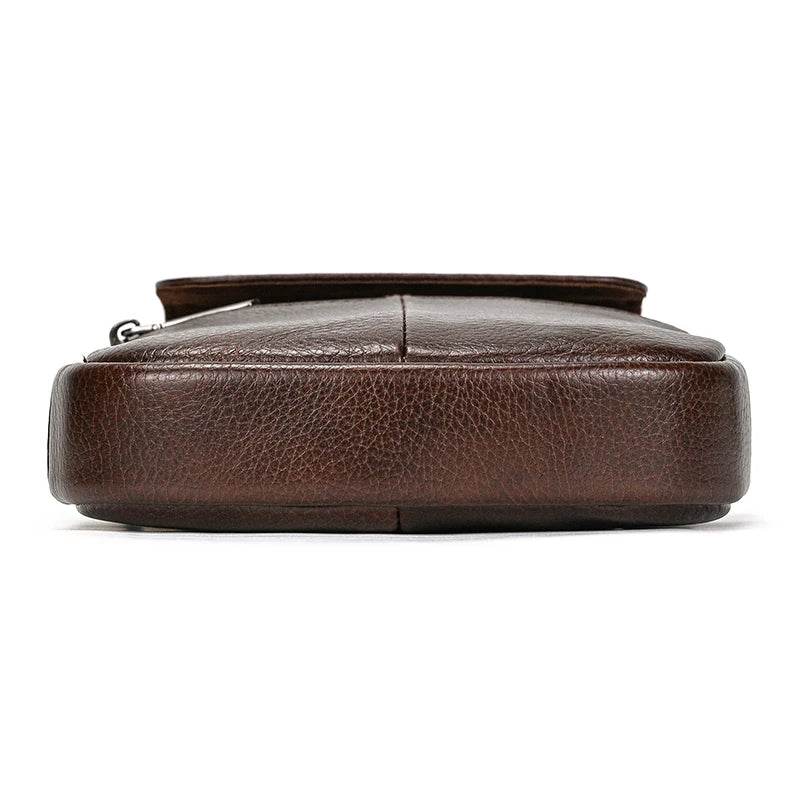 Casual Men's Small Leather Shoulder Crossbody Messenger Bag - VacationGrabs