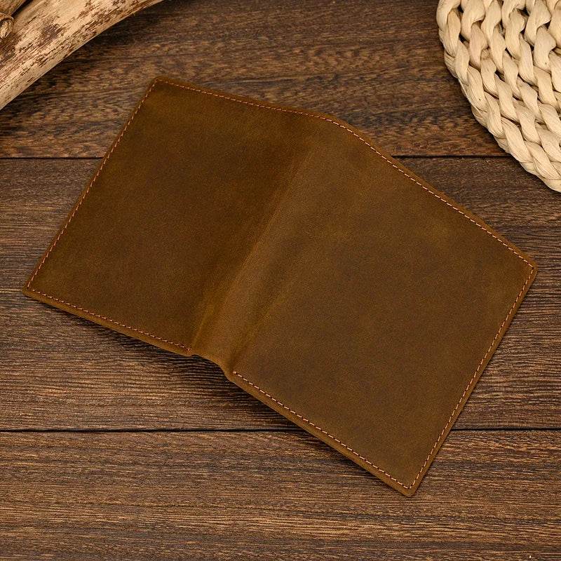 Genuine Leather Short Wallet for Credit Cards & Sim Cards with Zipper - VacationGrabs