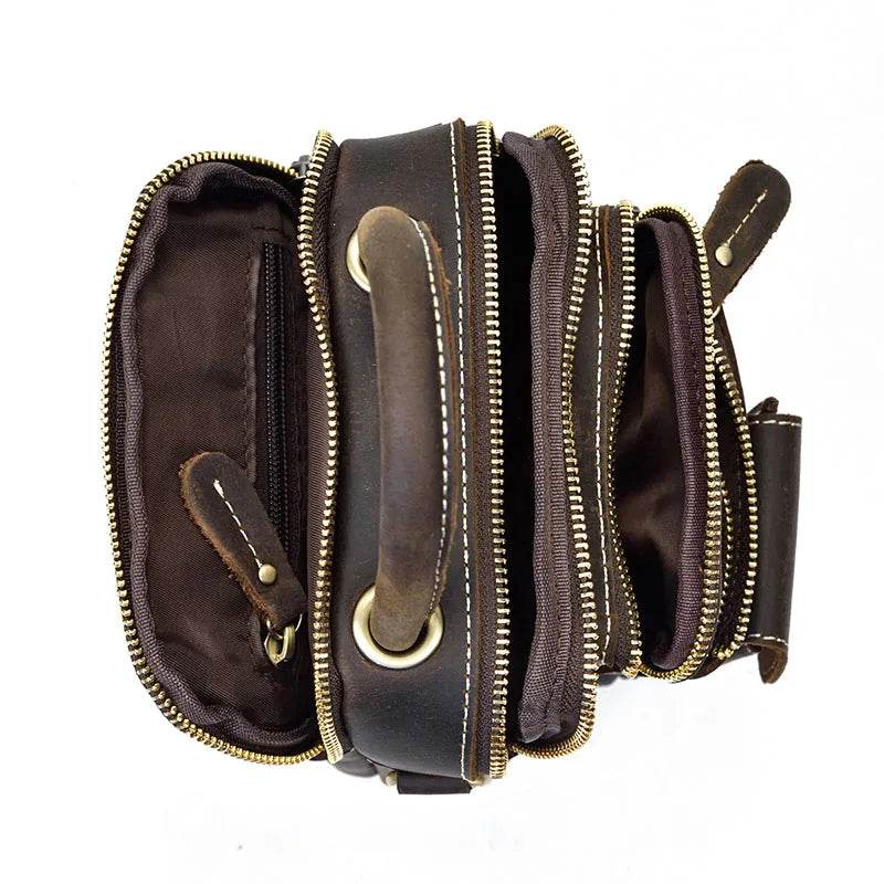 Genuine Leather Shoulder Waist Bag Men’s Small Crossbody Pouch - VacationGrabs