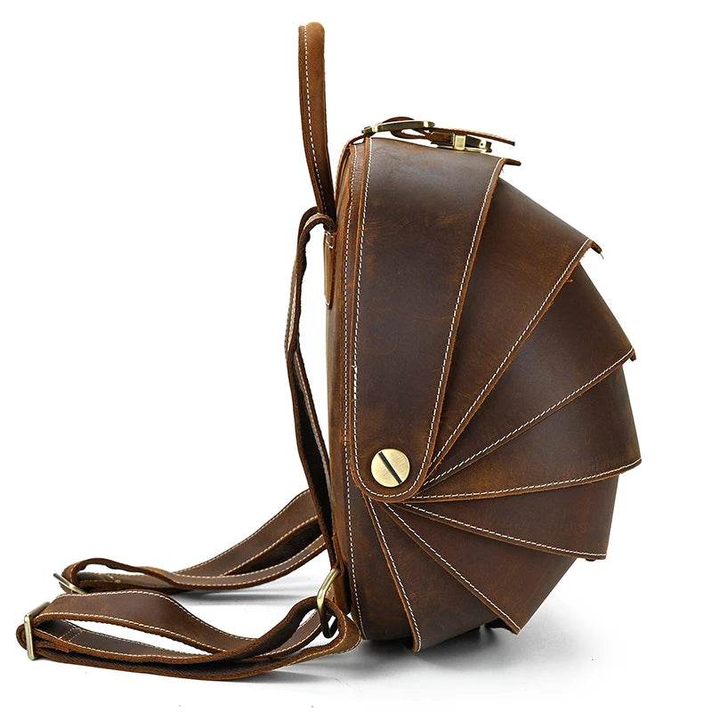 Handmade Beetle Style Vintage Leather Backpack Unisex Fashion - VacationGrabs