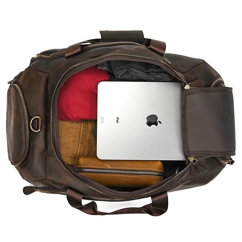 Genuine Leather Travel Backpack Dual Use for Men Luxury Travel - VacationGrabs