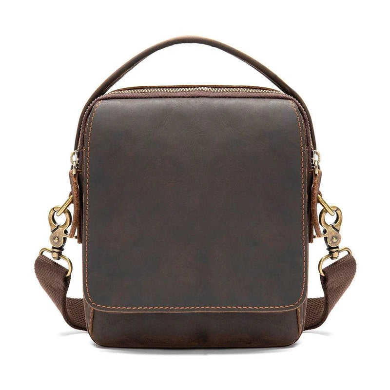 Vintage Leather Crossbody Bag Men Small Shoulder Sling Bag - VacationGrabs