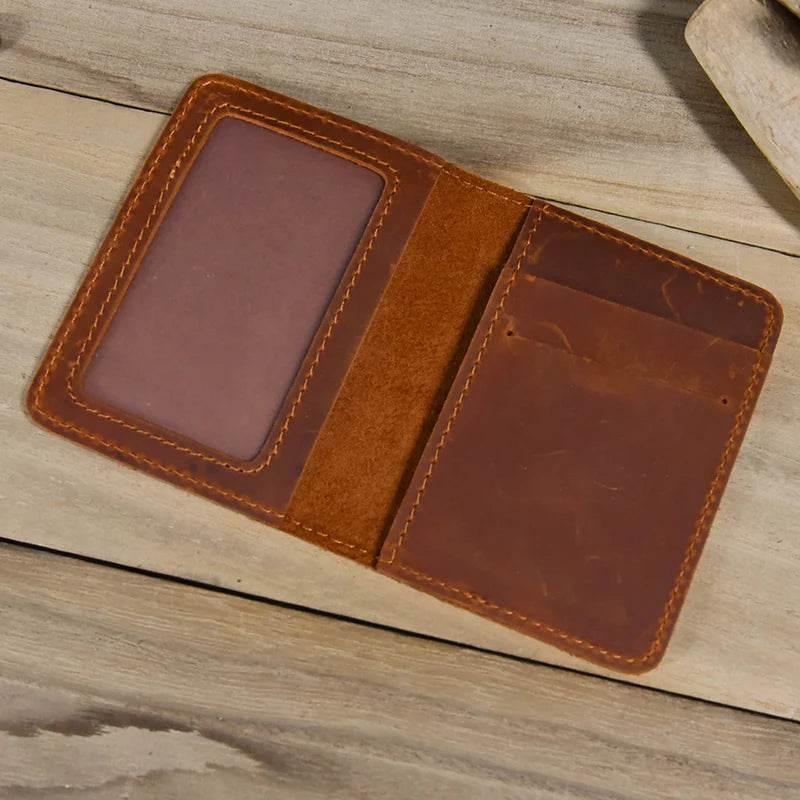 Vintage Leather Driver License Slim Wallet Men & Women Card Holder - VacationGrabs