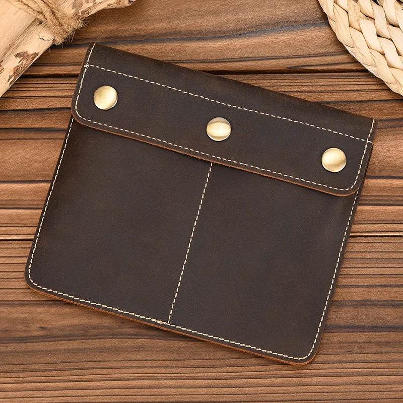 Retro Crazy Horse Leather Watch Storage Bag for Men Male Watch Case - VacationGrabs