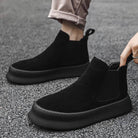 Men’s Genuine Leather Mid Top Boots British Style Chelsea - VacationGrabs