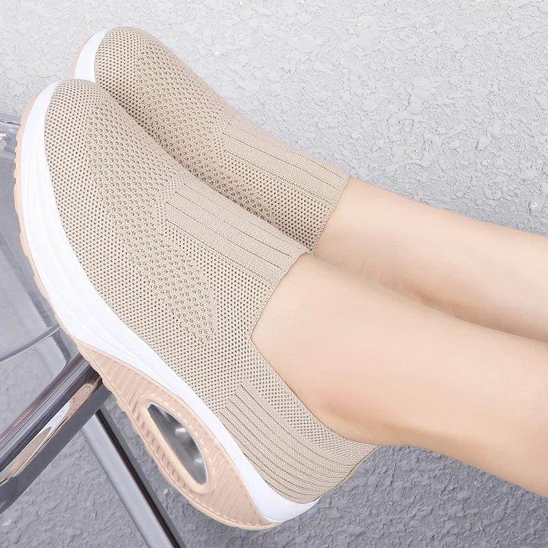 Women's Shoes - Sneakers Women's Breathable Vulcanized Sneakers Platform Flat Walking Sneakers