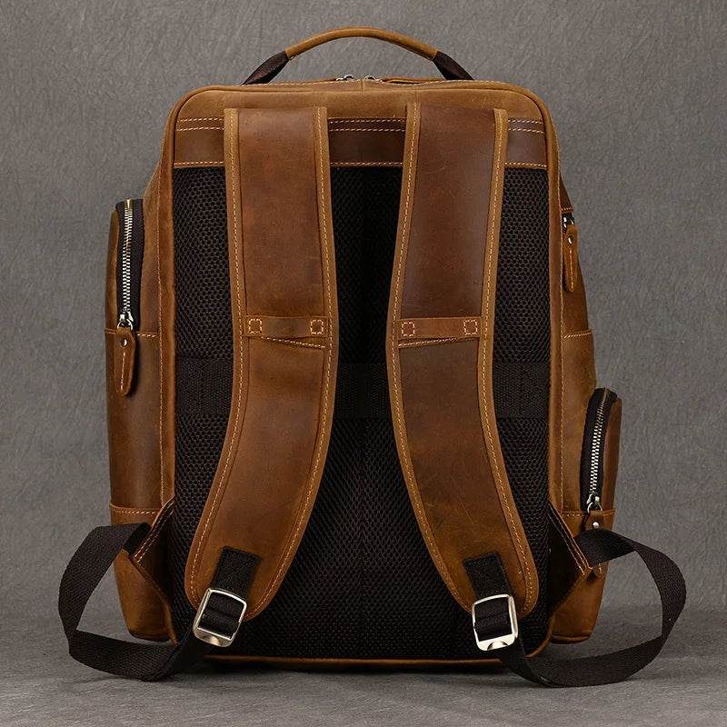 Hot Multifunction Fashion Men Backpack Vintage Leather Daypack - VacationGrabs