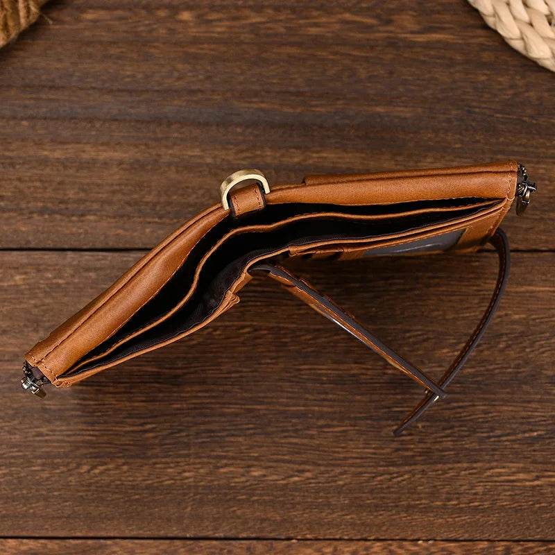 Men’s Leather Wallet with Coin Bag Clip Purse for Cards & Coins - VacationGrabs
