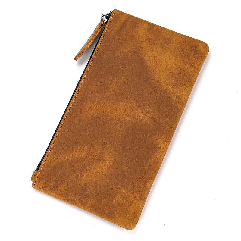 Vintage Leather Phone Wallet Clutch Purse with Coin Pouch for Men & Women - VacationGrabs