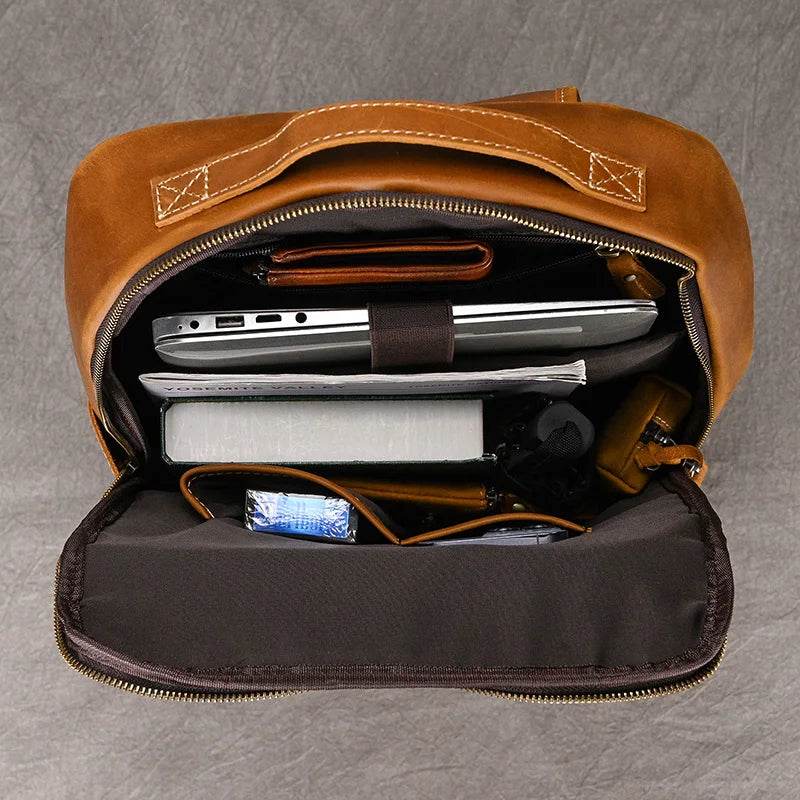 Unique Designer Leather Beetle Style Backpack for Men and Women - VacationGrabs