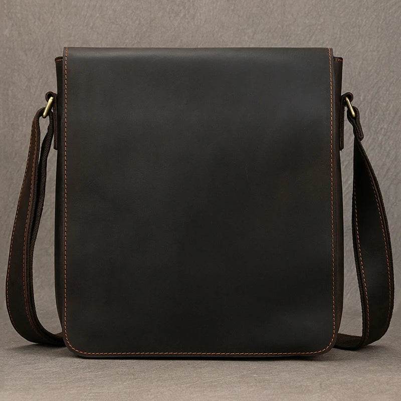 High-Quality Men's Leather Shoulder Bag – Vintage Crossbody - VacationGrabs