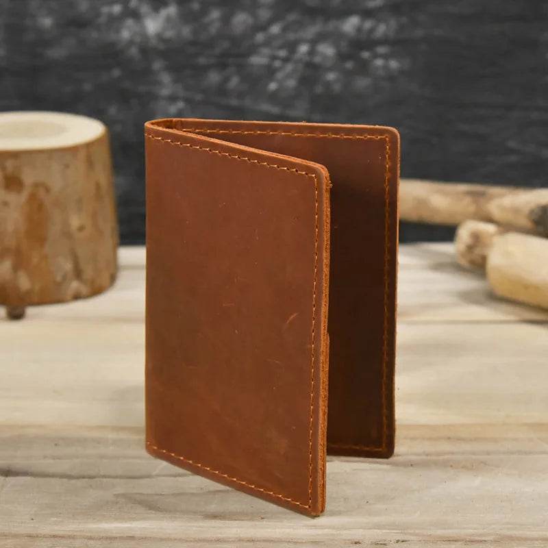 Vintage Leather Driver License Slim Wallet Men & Women Card Holder - VacationGrabs