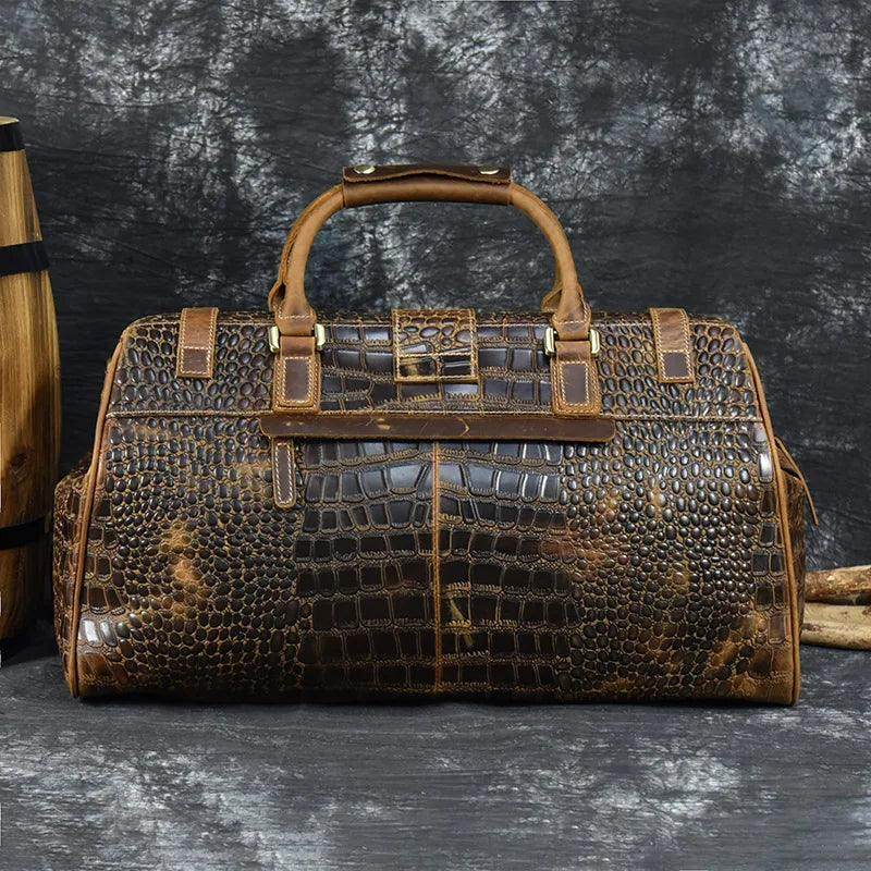 Leather Weekender Bag For Men Vintage Leather - VacationGrabs