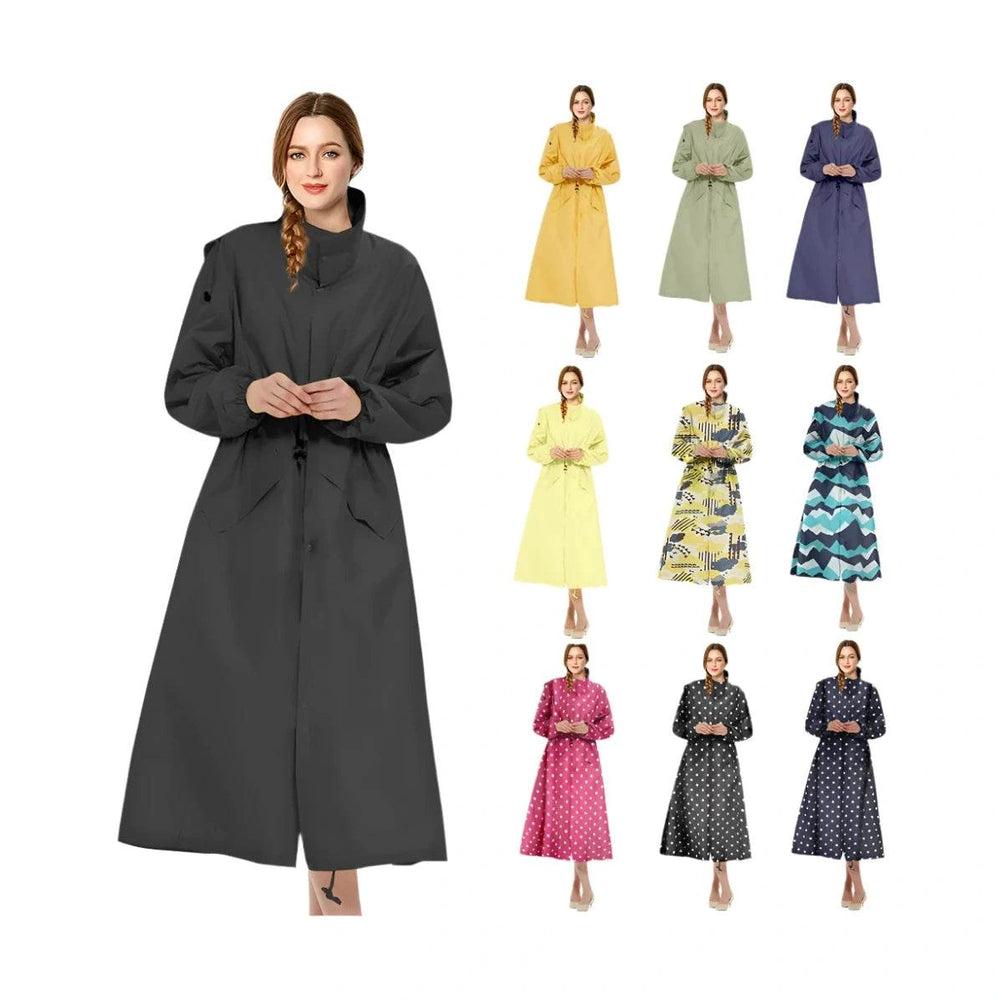 Womens Stylish Waterproof Raincoats with Travel Tote Bag - VacationGrabs