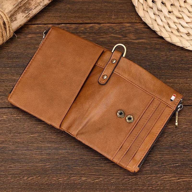 Men’s Leather Wallet with Coin Bag Clip Purse for Cards & Coins - VacationGrabs