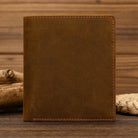 Genuine Leather Short Wallet for Credit Cards & Sim Cards with Zipper - VacationGrabs