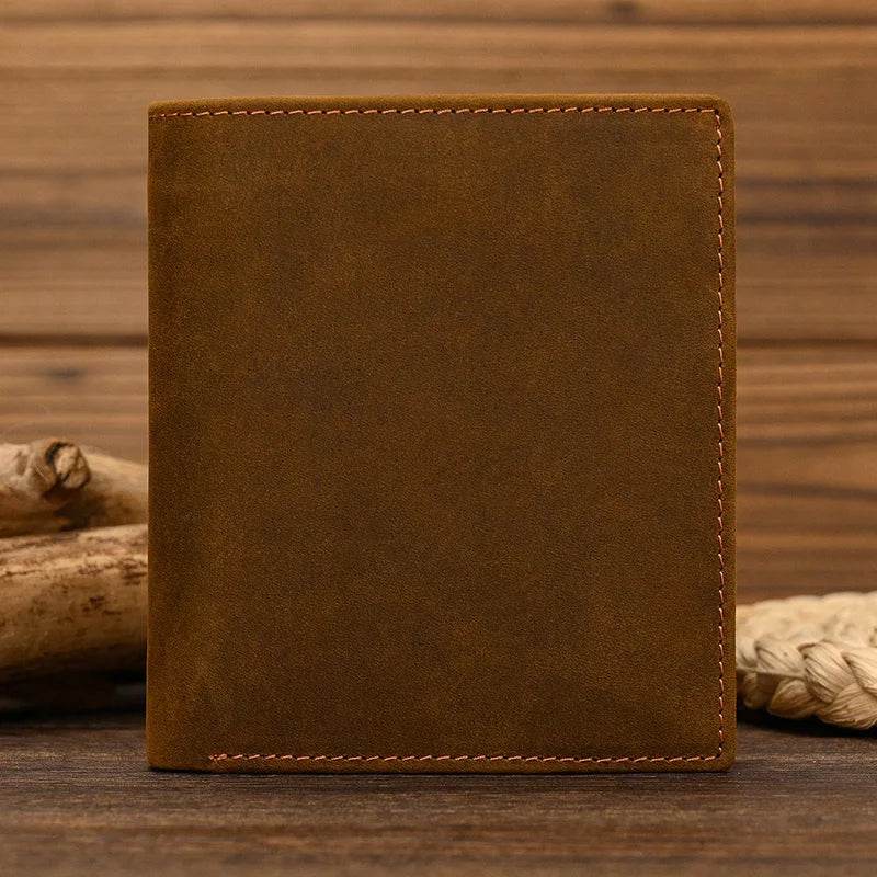 Genuine Leather Short Wallet for Credit Cards & Sim Cards with Zipper - VacationGrabs