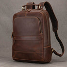 Vintage Men's Crazy Horse Leather Backpack Travel Rucksack Bag - VacationGrabs