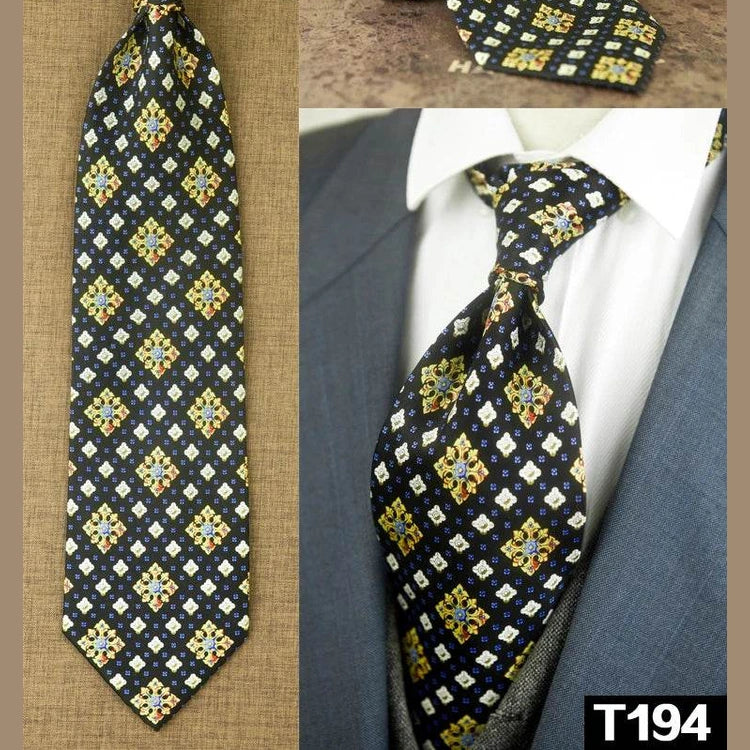 Classic Multicolor Silk Ties: Geometric & Floral Designs - VacationGrabs