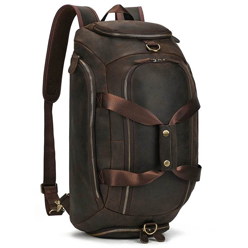Genuine Leather Travel Backpack Dual Use for Men Luxury Travel - VacationGrabs
