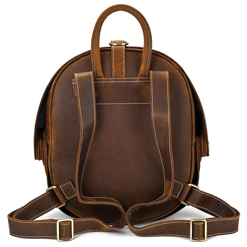 Handmade Beetle Style Vintage Leather Backpack Unisex Fashion - VacationGrabs