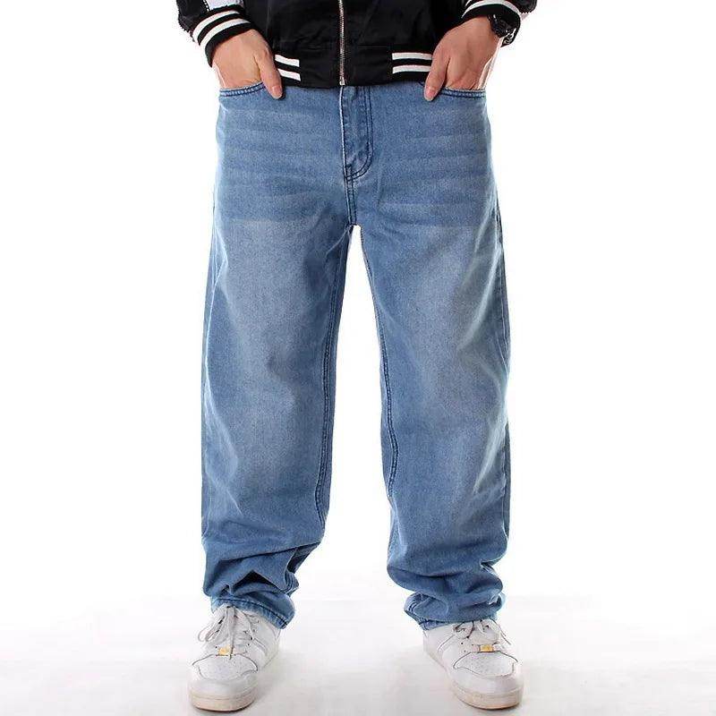 Men's Loose Baggy Style Jeans Light Blue - VacationGrabs