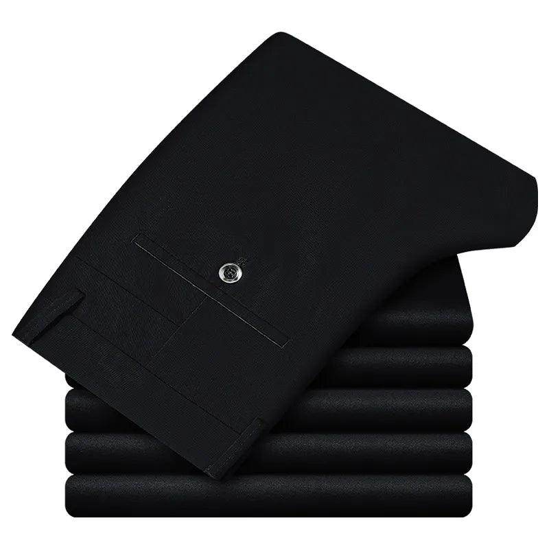 Men’s Casual Cotton Straight Leg Pants Part Elastic Waist 4 - VacationGrabs