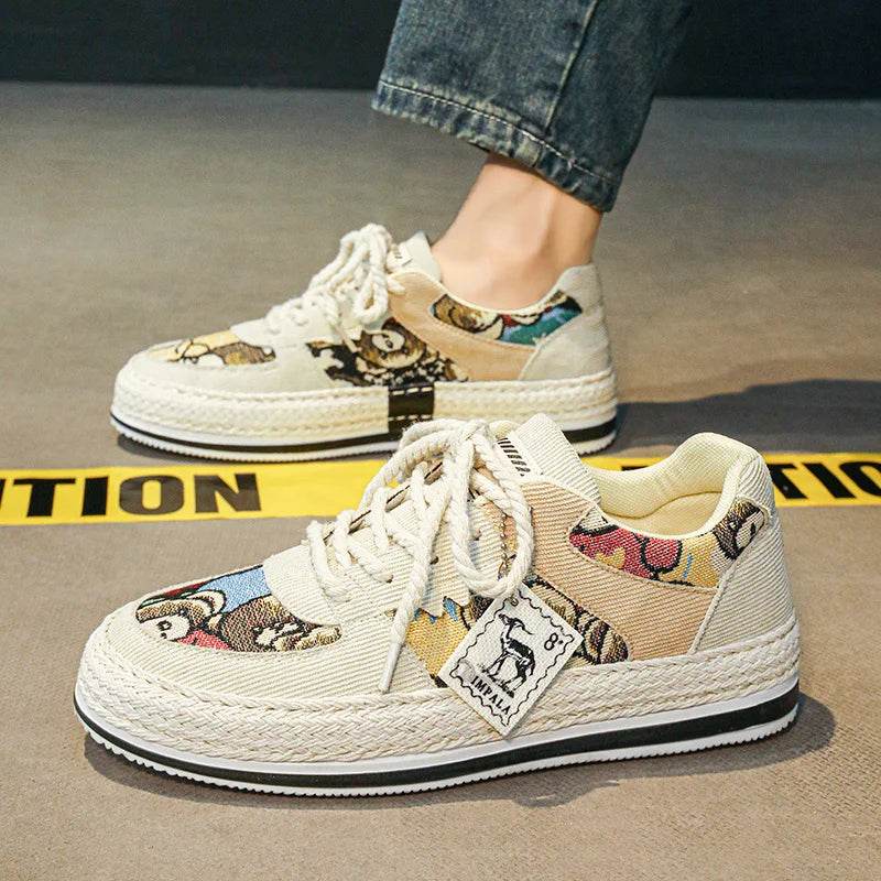 Men’s Sneakers Skateboard Platform Cartoon Graphic Shoes - VacationGrabs