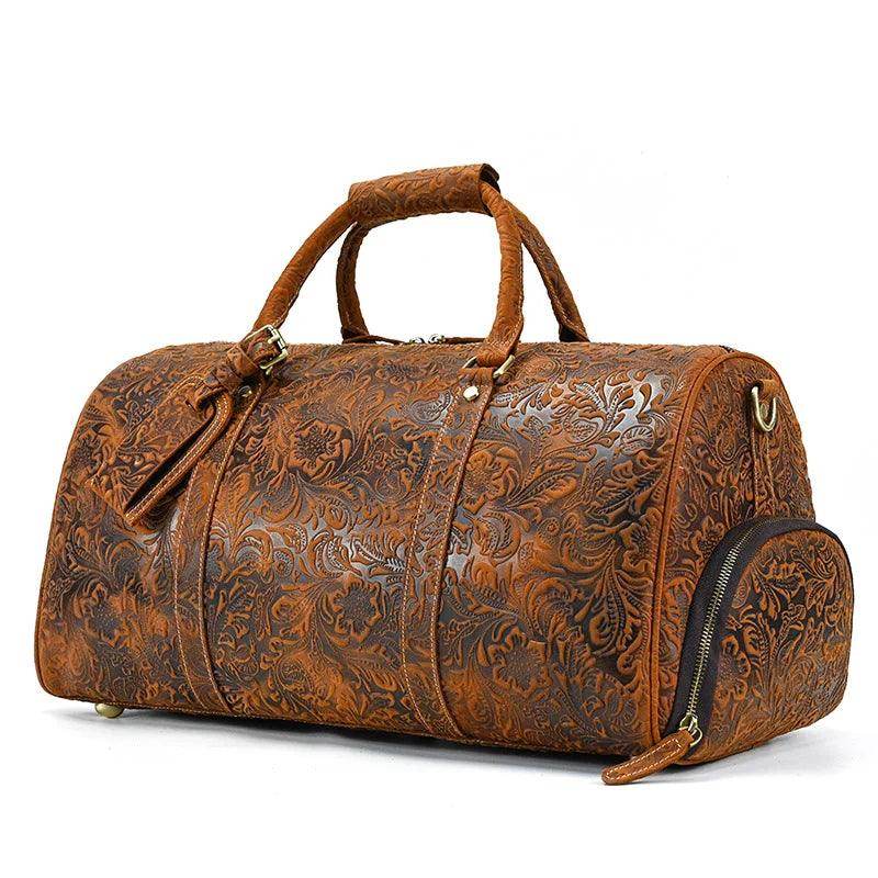 Duffel Bag for Men Crazy Horse Leather - VacationGrabs