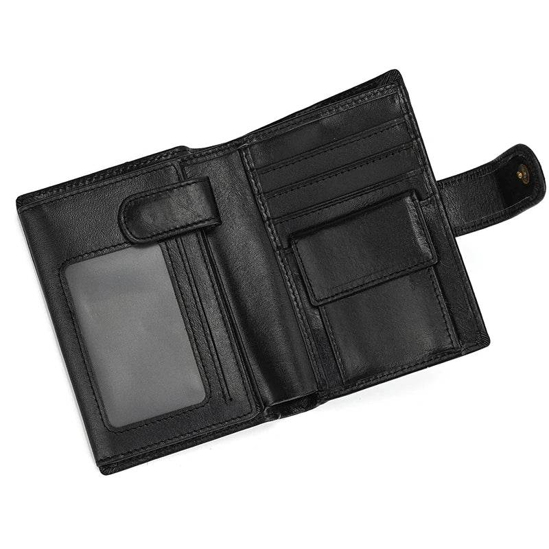 Vintage Leather Short Wallet for Men with Clip Bifold Coin Purse Pocket - VacationGrabs