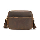 Men's Crazy Horse Leather Crossbody Bag – Retro Messenger Sling - VacationGrabs