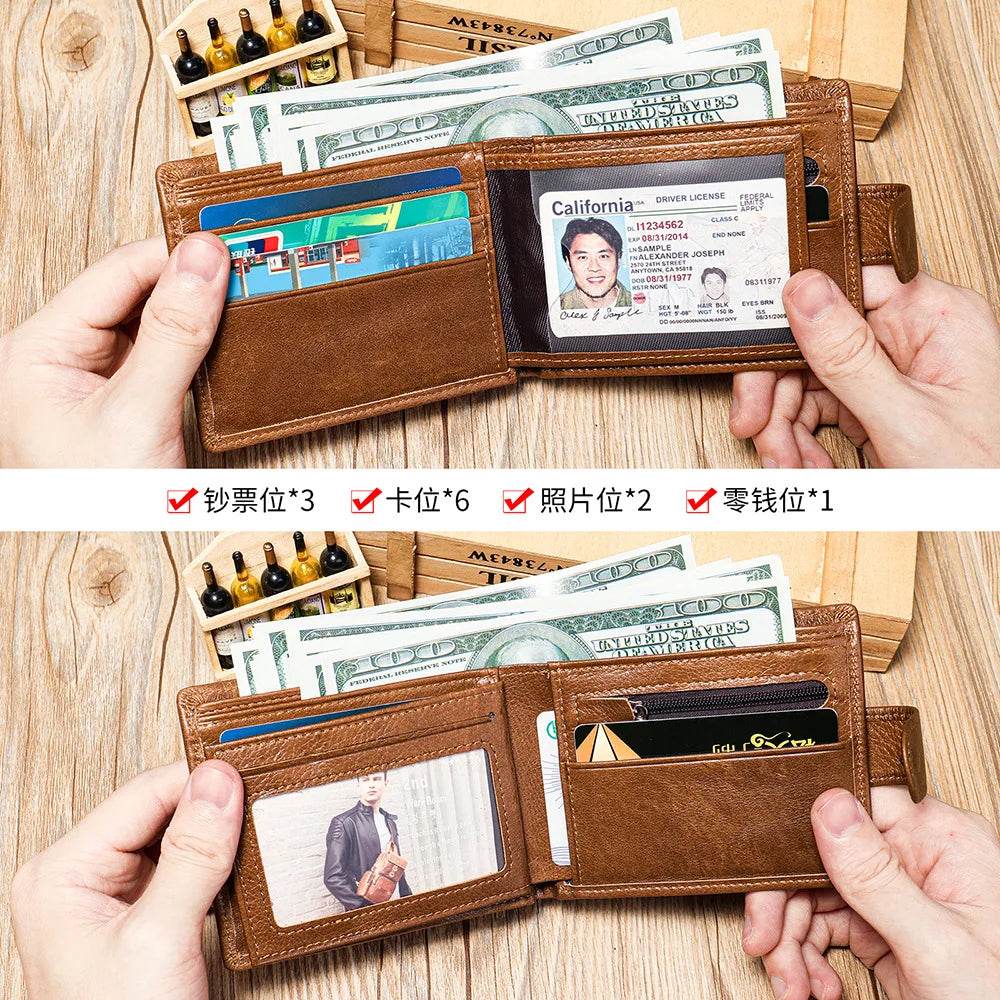 Casual Designer Short Wallet for Men with Coin Pocket RFID - VacationGrabs