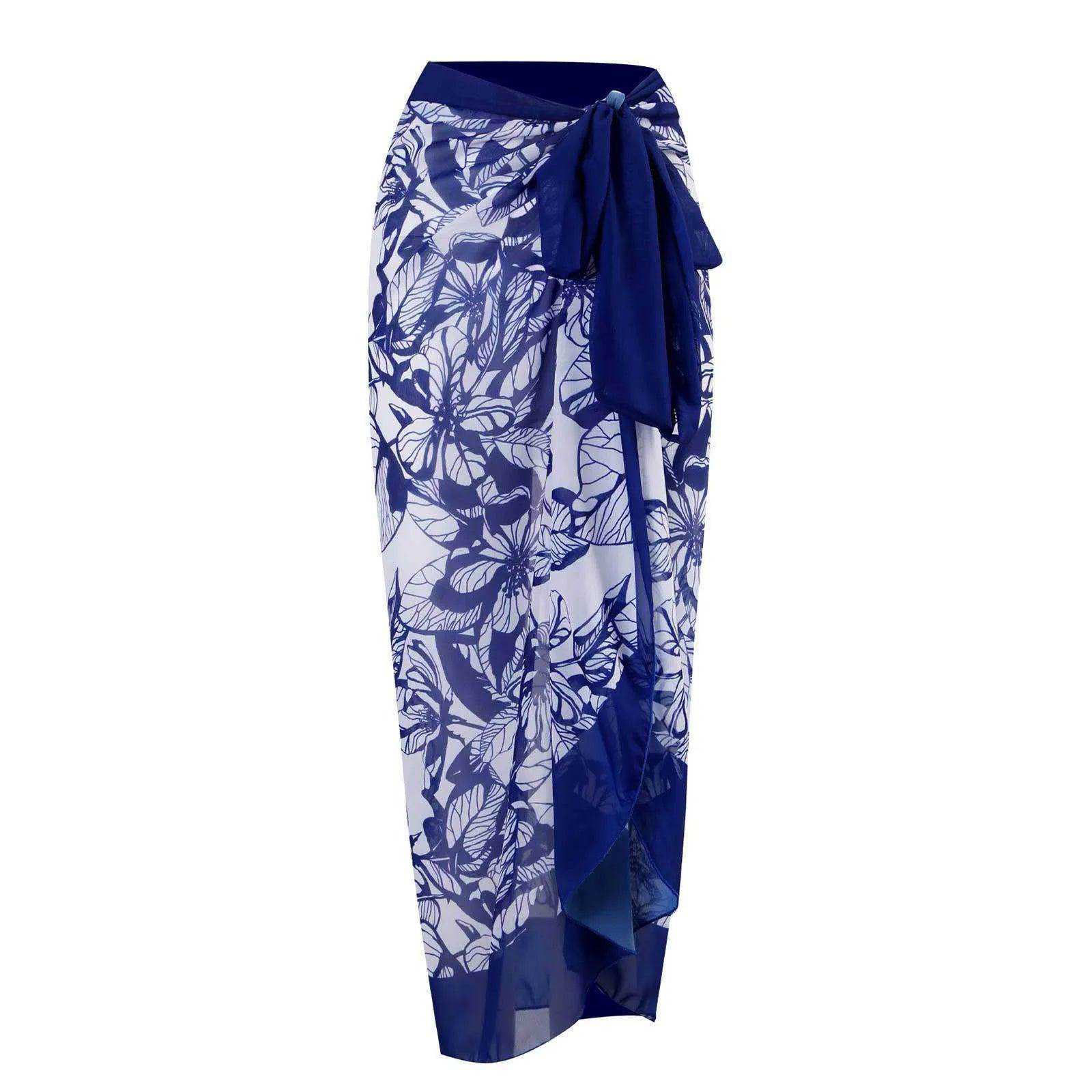 Tie-Shoulder Swimwear One-Piece and Wrap - VacationGrabs