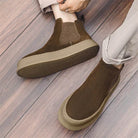 Men’s Genuine Leather Mid Top Boots British Style Chelsea - VacationGrabs