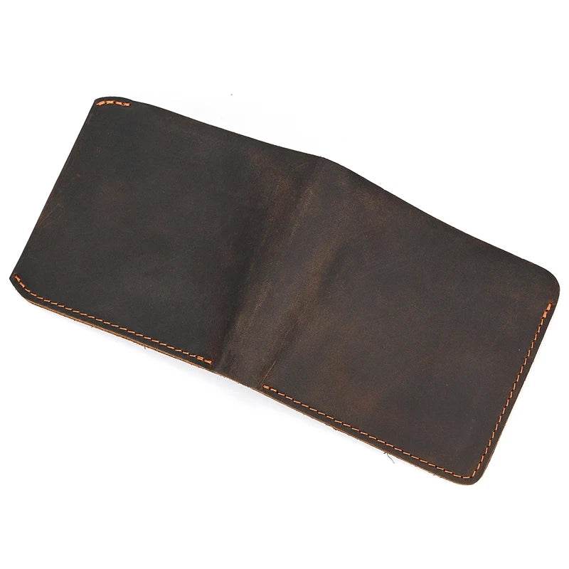 Retro Leather Wallet Genuine Cowhide Short Coin Purse Bifold Wallet for Men - VacationGrabs