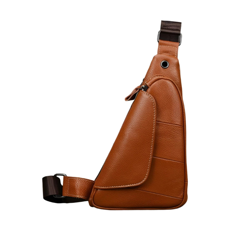 Casual Men’s Shoulder Bag Genuine Leather Crossbody Sling Bag - VacationGrabs