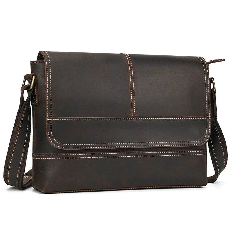 Vintage Fashion Leather Crossbody Messenger Bag for Men Sling Bag - VacationGrabs