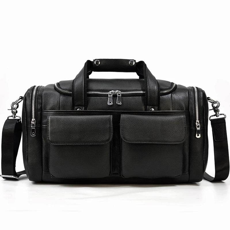 High Capacity Leather Duffle Bag – Retro Fashion Travel Bag - VacationGrabs