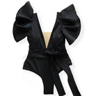 Women's Ruffle Sleeve Deep-V Bathing Suit - VacationGrabs