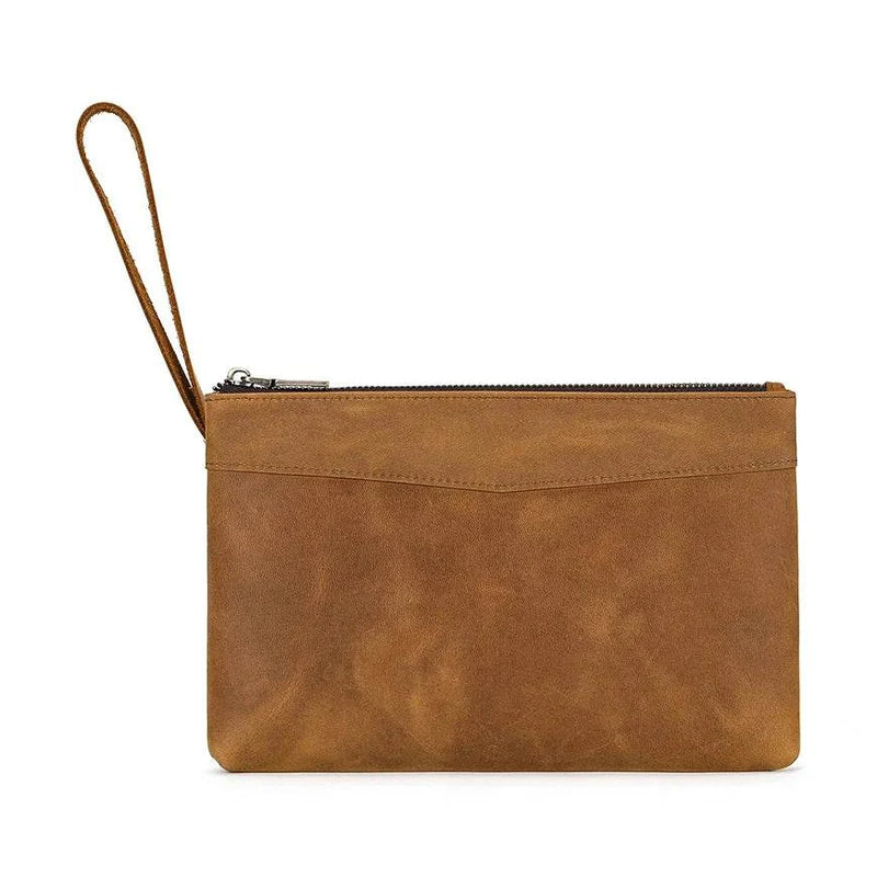 Men’s & Women’s Genuine Leather Clutch Wallet Phone Bag with Wristlet - VacationGrabs