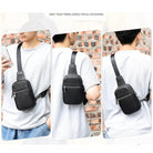 Cowhide Leather Chest Bag Multi-functional Men’s Shoulder Bag - VacationGrabs