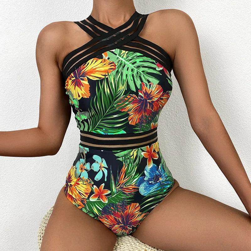 Push Up Floral Print Swimwear - VacationGrabs